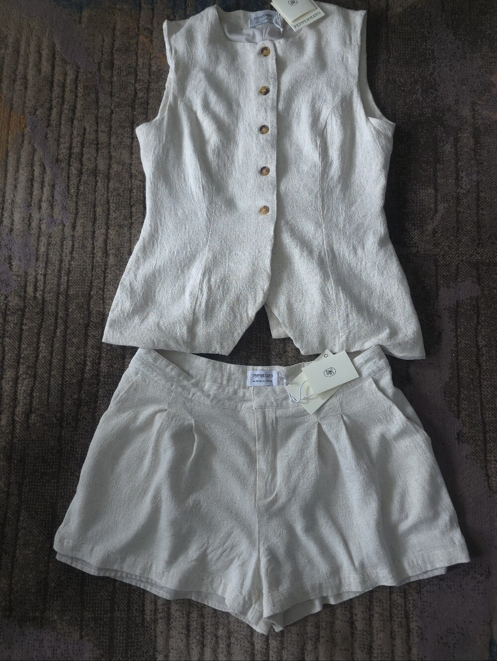 Peppermayo Born For Bordeaux Linen Blend Two Piece Set - Picture 2 of 11